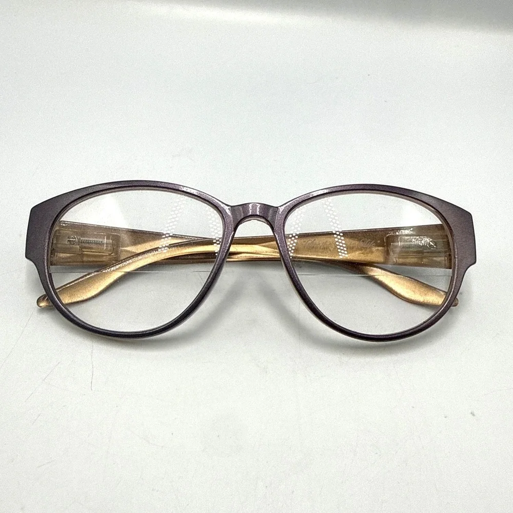 Joy Mangano Purple Gold Reading Glasses Frames +2.00 Bifocal See the Joy in Life